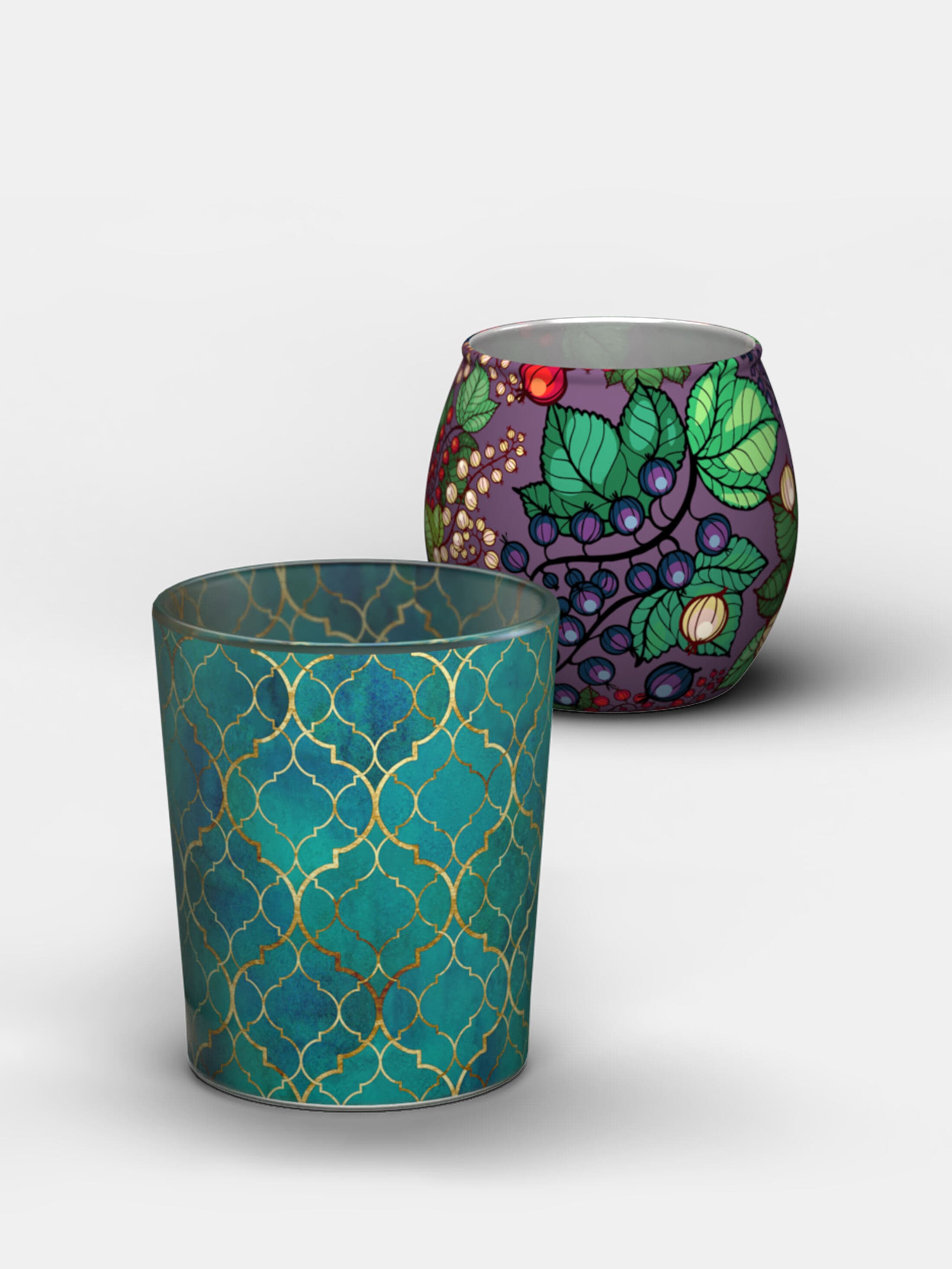 Glass Tealight Holder Pair